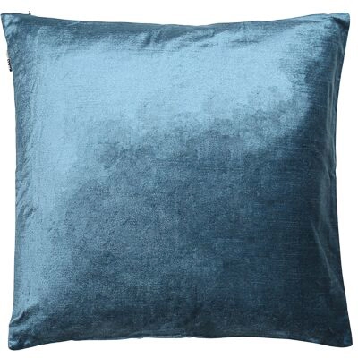 Velveteen feather filled large cushion Teal