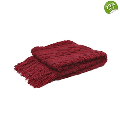 Knitted Throw Hudson Scarlet Knitted Throw Hudson Scarlet