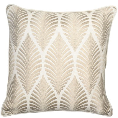 Georgina feather filled embroidered cushion Natural Georgina feather filled embroidered cushion Natural