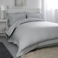 400TC Oxford Pillowcase Platinum Silver Grey Egyptian Cotton Sateen