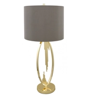 Abstract gold and Ivory large statement lamp