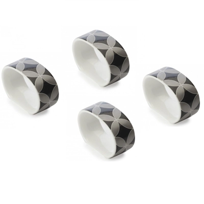 Set of 4 bone china Napkin Rings Ragtime Set of 4 bone china Napkin Rings Ragtime