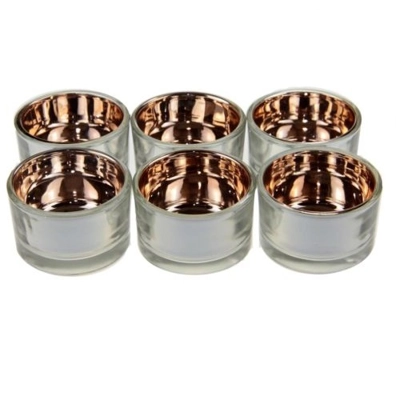 Glass tealight holders set of 6 gold Glass tealight holders set of 6 gold