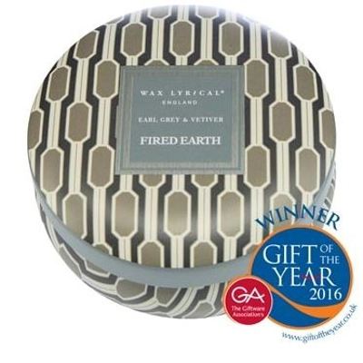 Fired Earth Candle Tin Earl Grey & Vetivert Fired Earth Candle Tin Earl Grey & Vetivert