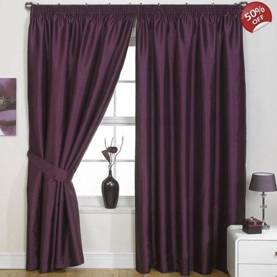 Opulance Faux Dupion Silk Willow Aubergine 90x90 Lined Cur.. Opulance Faux Dupion Silk Willow Aubergine 90x90 Lined Cur..