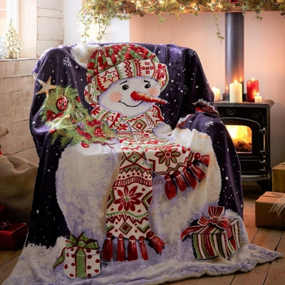 Snowman Fleece Throw