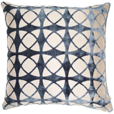 Geo Feather Filled Large Cushion Blue Geo Feather Filled Large Cushion Blue