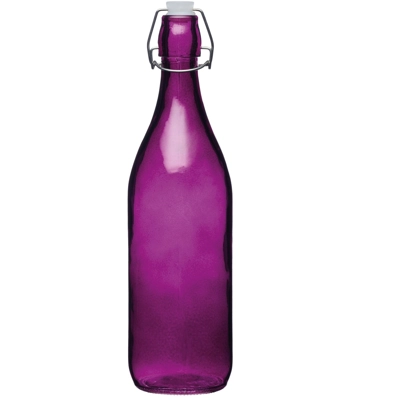 Glass flip top bottle purple Glass flip top bottle purple