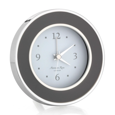 Enamel & Silver Alarm Clock Taupe
