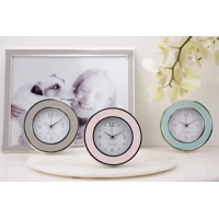 Enamel & Silver Alarm Clock Taupe