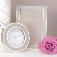 Enamel & Silver Alarm Clock Chiffon