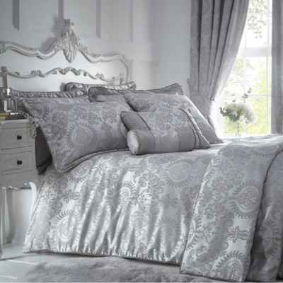 Buckingham King Jacquard Duvet Set Silver
