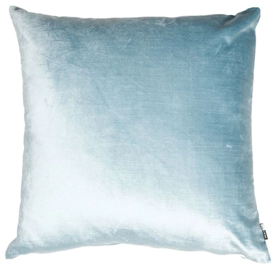 Velveteen feather filled large cushion Duckegg