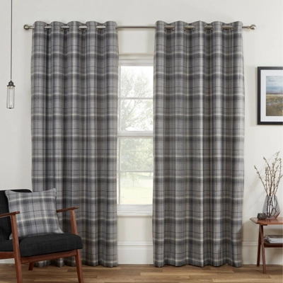 Dundee 66x54 Blackout Lined Eyelet Curtains Silver Grey Dundee 66x54 Blackout Lined Eyelet Curtains Silver Grey