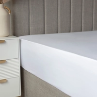 400TC Superking Fitted Extra Deep Sheet White Egyptian Cotton Sateen