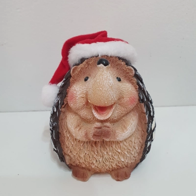 Happy Hedgehog Christmas Figurine