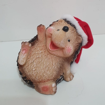 Happy Hedgehog Christmas Figurine