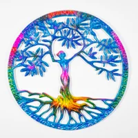 Aluminium Enamelled Lady of Life Wallart Rainbow