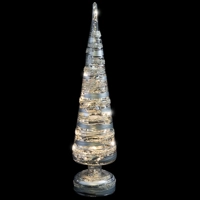 LED Glass Cone Tree Silver Medium