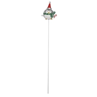 Bobbly Penguin Metal  Garden Stake Green