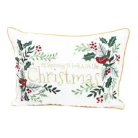 Christmas Embroidered Boudoir Cushion