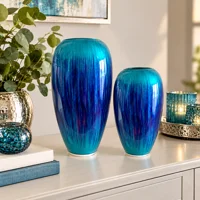 Aluminium Enamelled  Medium Vase Aqua