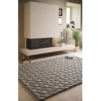 Basketweave 80x150cm Wool Rug Grey