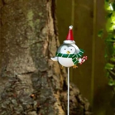 Bobbly Penguin Metal Garden Stake Green Bobbly Penguin Metal Garden Stake Green