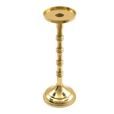 Gold Tone Aluminium Candle Holder 29cm Gold Tone Aluminium Candle Holder 29cm