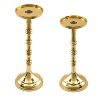 Gold Tone Aluminium Candle Holder 25cm