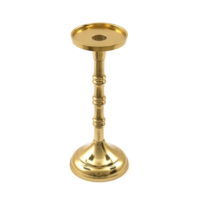 Gold Tone Aluminium Candle Holder 25cm Gold Tone Aluminium Candle Holder 25cm