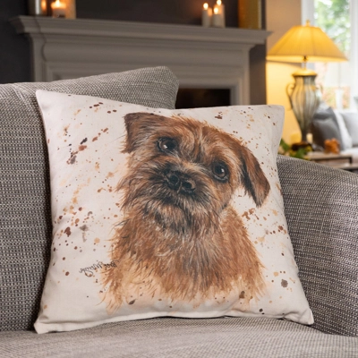 Buddy Border Terrier Feather Filled Cushion Buddy Border Terrier Feather Filled Cushion
