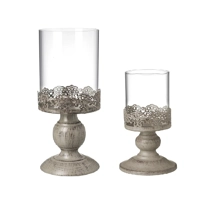Metal and Glass Rustic Candleholder Small