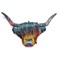 Aluminium Enamelled Highland Cow Wallart