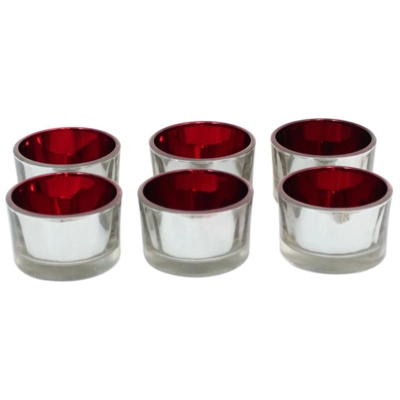 Glass tealight holders set of 6 red Glass tealight holders set of 6 red