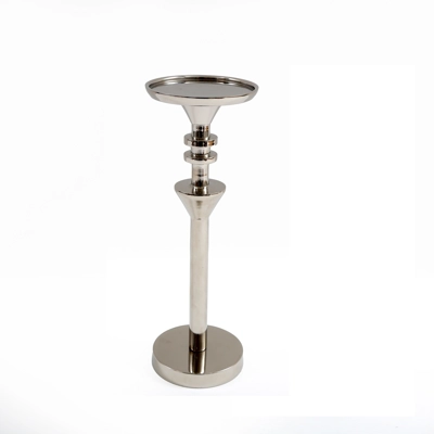 Polished Aluminium Pillar Candle Holder 20cm Polished Aluminium Pillar Candle Holder 20cm