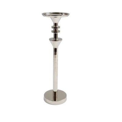 Polished Aluminium Pillar Candle Holder 25cm Polished Aluminium Pillar Candle Holder 25cm