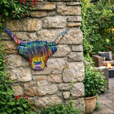 Aluminium Enamelled Highland Cow Wallart