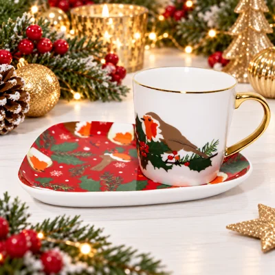 Robin Christmas Mug & B..