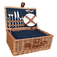 2 Person Tweed Picnic Hamper Navy