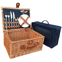 2 Person Tweed Picnic Hamper Navy