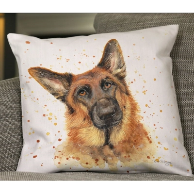 Gerald German Shepherd Feather Filled Cushion Gerald German Shepherd Feather Filled Cushion