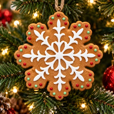 Gingerbread Snowflake Pendant