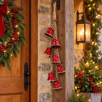 Glossy Red Metal 7 Bell Hanger