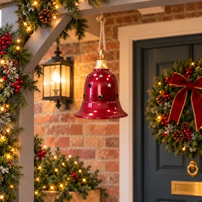 Glossy Red Metal Bell Medium