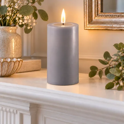 LED Candle Grey Large