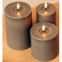 LED Candle Grey Set of 2 Taper Candles