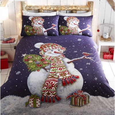 Happy Snowman Single Duvet Set