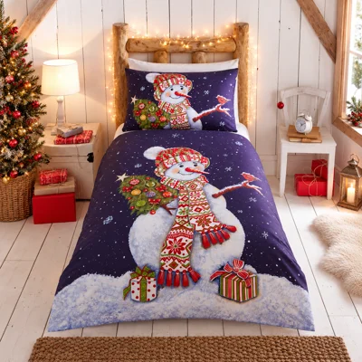 Happy Snowman Single Duvet Set