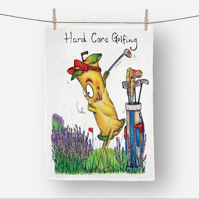 Tea Towel Hard Core Golfing